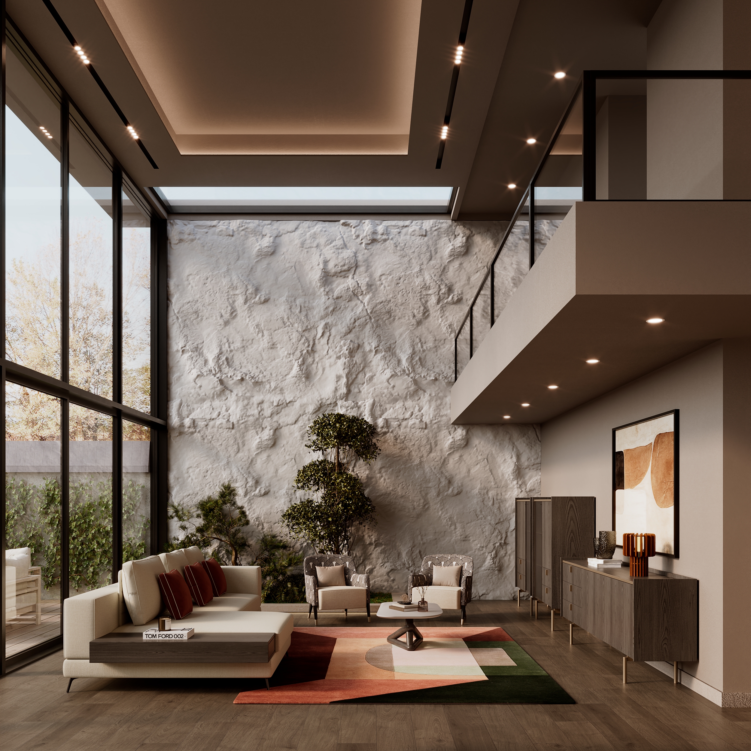 Double-height living room in Barcelos